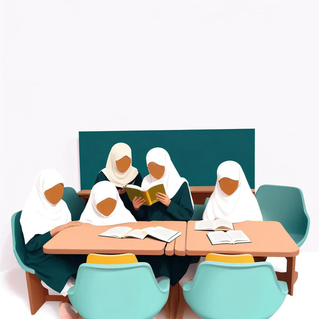 A Group Of 10 Young Muslim Girls Without Face Read (4)